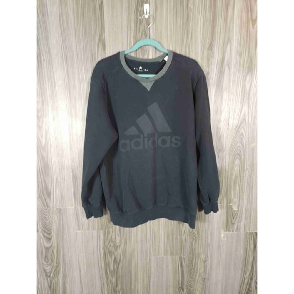 Adidas Mens Large Crewneck Pullover Sweatshirt Adidas Originals Black Logo Sz‎ L